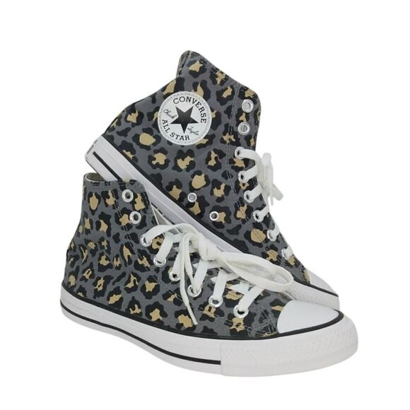 Converse Chuck Taylor AS Womens NEW w/Tags Gray/Black Leopard Sneakers-sz. 8 1/2 - Picture 1 of 7